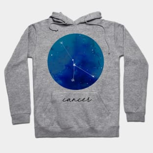 Cancer Watercolor Zodiac Constellation Hoodie